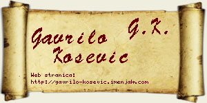 Gavrilo Košević vizit kartica